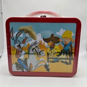 NWT 1998 Hallmark Looney Tunes School Days Rodeo Tin Lunch Box